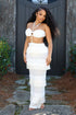 Mariah Halter Corset Fringe Maxi Dress